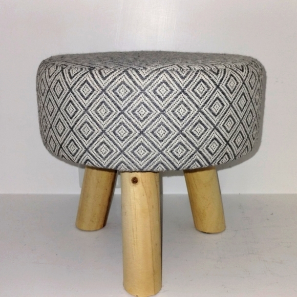 Mystic Apparel Other Foot Stool Linen Wood Poshmark